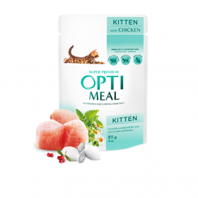 Пауч за котенца OPTIMEAL™ Сomplete сanned pet food for kittens с Пилешко месо